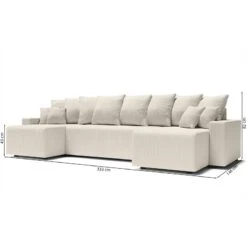 Canapé Panoramique ALMA Convertible Velours Côtelé Beige 6 Places 19 Canapé Panoramique ALMA Convertible Velours Côtelé Beige 6 Places -Maison Jardin Élégance canape panoramique alma convertible velours cotele beige 6 places 9