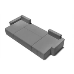 Canapé Panoramique ALMA Convertible Velours Côtelé Gris Souris 6 Places -Maison Jardin Élégance canape panoramique alma convertible velours cotele gris souris 6 places 3