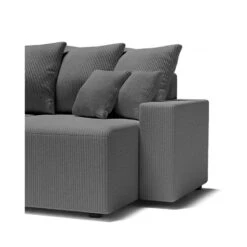 Canapé Panoramique ALMA Convertible Velours Côtelé Gris Souris 6 Places -Maison Jardin Élégance canape panoramique alma convertible velours cotele gris souris 6 places 6