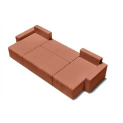 Canapé Panoramique ALMA Convertible Velours Côtelé Terracotta 6 Places 13 Canapé Panoramique ALMA Convertible Velours Côtelé Terracotta 6 Places -Maison Jardin Élégance canape panoramique alma convertible velours cotele terracotta 6 places 3