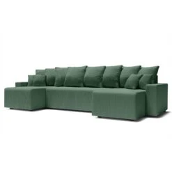 Canapé Panoramique ALMA Convertible Velours Côtelé Vert 6 Places 12 Canapé Panoramique ALMA Convertible Velours Côtelé Vert 6 Places -Maison Jardin Élégance canape panoramique alma convertible velours cotele vert 6 places 2