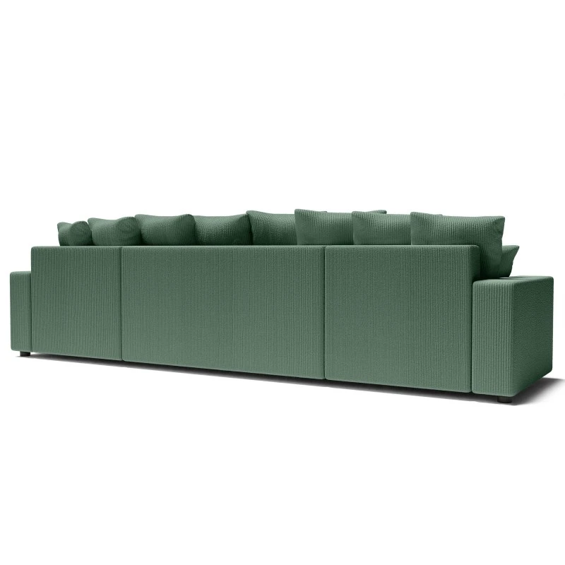 Canapé Panoramique ALMA Convertible Velours Côtelé Vert 6 Places 6 Canapé Panoramique ALMA Convertible Velours Côtelé Vert 6 Places – Image 6