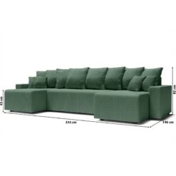 Canapé Panoramique ALMA Convertible Velours Côtelé Vert 6 Places 19 Canapé Panoramique ALMA Convertible Velours Côtelé Vert 6 Places -Maison Jardin Élégance canape panoramique alma convertible velours cotele vert 6 places 9