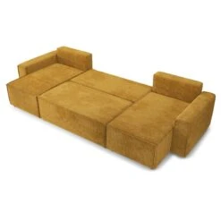 Canapé Panoramique MIRA Convertible Velours Côtelé Moutarde 6 Places 11 Canapé Panoramique MIRA Convertible Velours Côtelé Moutarde 6 Places -Maison Jardin Élégance canape panoramique mira convertible velours cotele moutarde 5 plcs 3