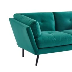 Lot De Canapés THELMA En Velous Vert Fixe -Maison Jardin Élégance canape thelma 32 velours vert lot canapes 3places 2places 5