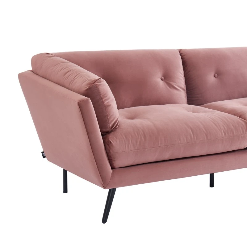 Lot De Canapés THELMA En Velours Vieux Rose Fixe 4 Lot De Canapés THELMA En Velours Vieux Rose Fixe – Image 4