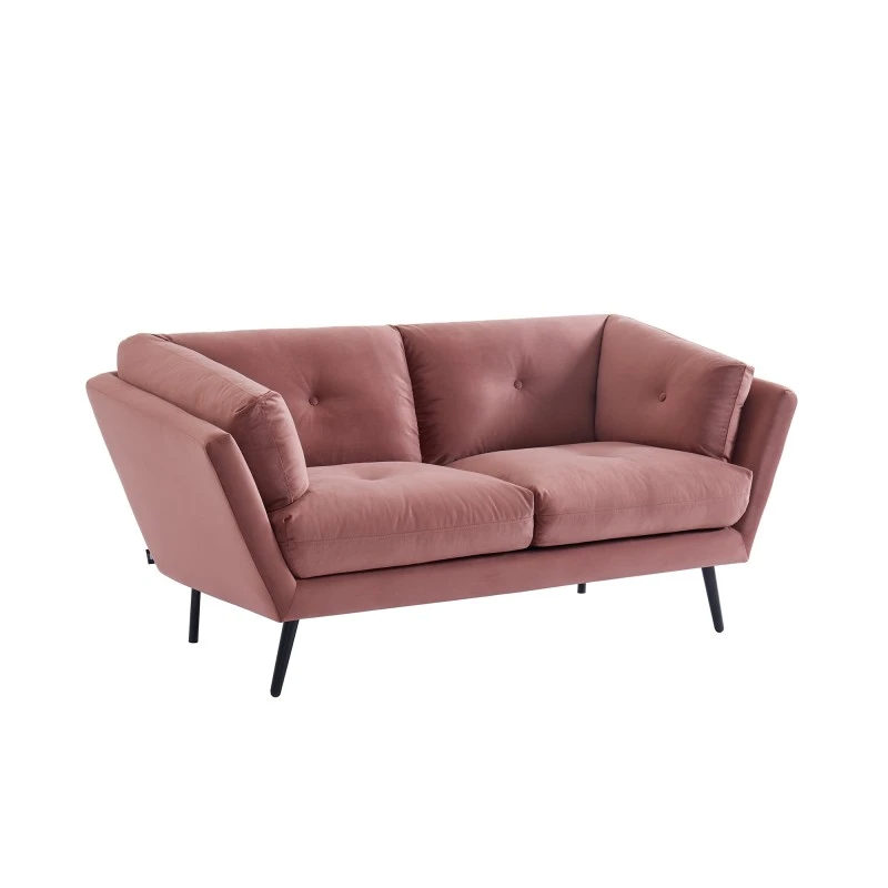 Lot De Canapés THELMA En Velours Vieux Rose Fixe 5 Lot De Canapés THELMA En Velours Vieux Rose Fixe – Image 5