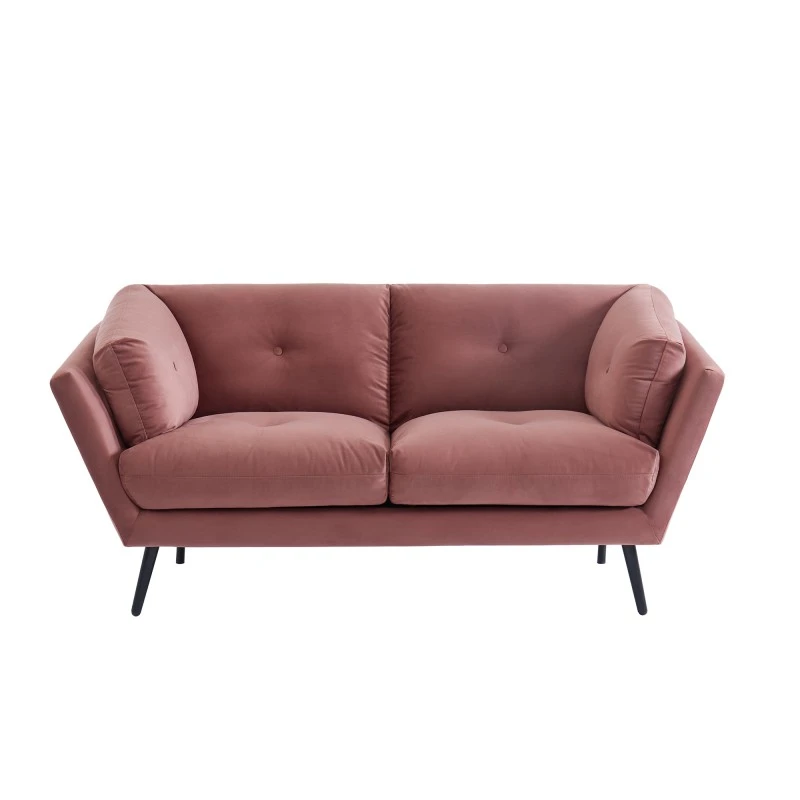 Lot De Canapés THELMA En Velours Vieux Rose Fixe 6 Lot De Canapés THELMA En Velours Vieux Rose Fixe – Image 6