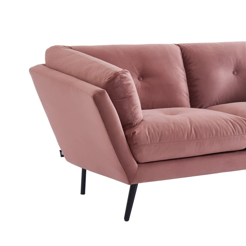 Lot De Canapés THELMA En Velours Vieux Rose Fixe 7 Lot De Canapés THELMA En Velours Vieux Rose Fixe – Image 7