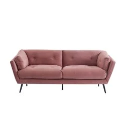 Lot De Canapés THELMA En Velours Vieux Rose Fixe 17 Lot De Canapés THELMA En Velours Vieux Rose Fixe -Maison Jardin Élégance canape thelma 32 velours vieux rose lot canapes 3places 2places 8