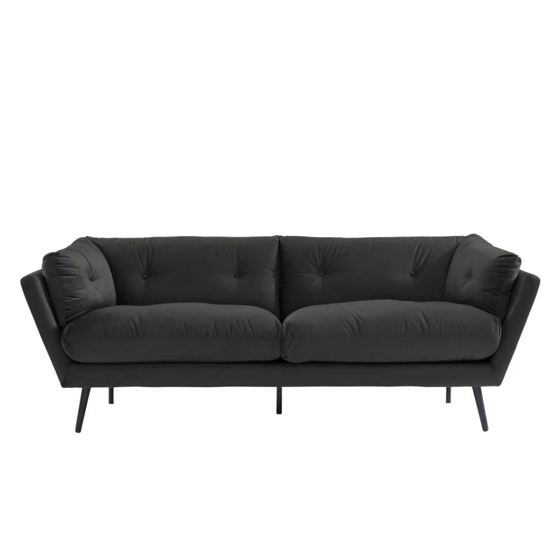 Canapé THELMA En Velours Gris Au Style Scandinave 2 Canapé THELMA En Velours Gris Au Style Scandinave – Image 2