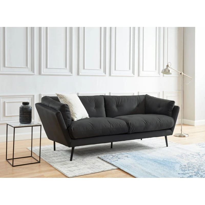 Canapé THELMA En Velours Gris Au Style Scandinave 4 Canapé THELMA En Velours Gris Au Style Scandinave – Image 4