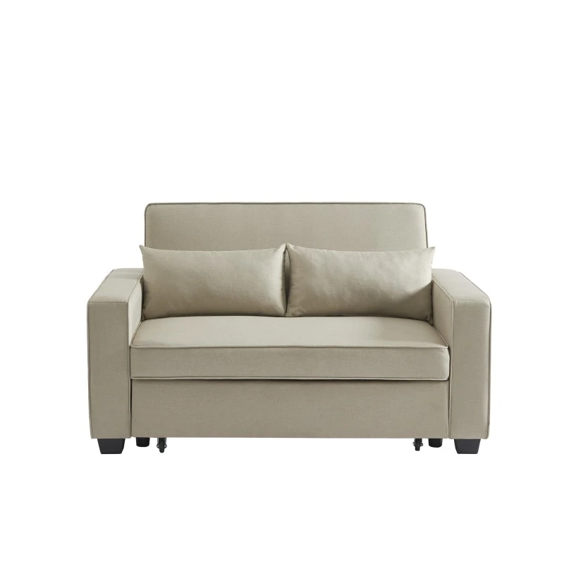 Canapé Droit LENA Convertible Tissu Grège 2 Places 2 Canapé Droit LENA Convertible Tissu Grège 2 Places – Image 2