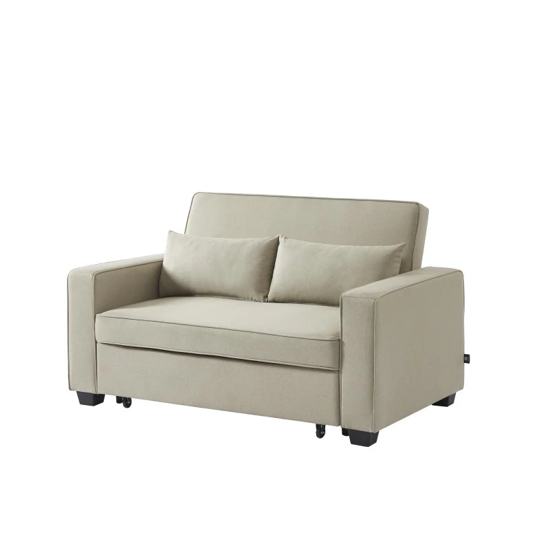 Canapé Droit LENA Convertible Tissu Grège 2 Places 3 Canapé Droit LENA Convertible Tissu Grège 2 Places – Image 3