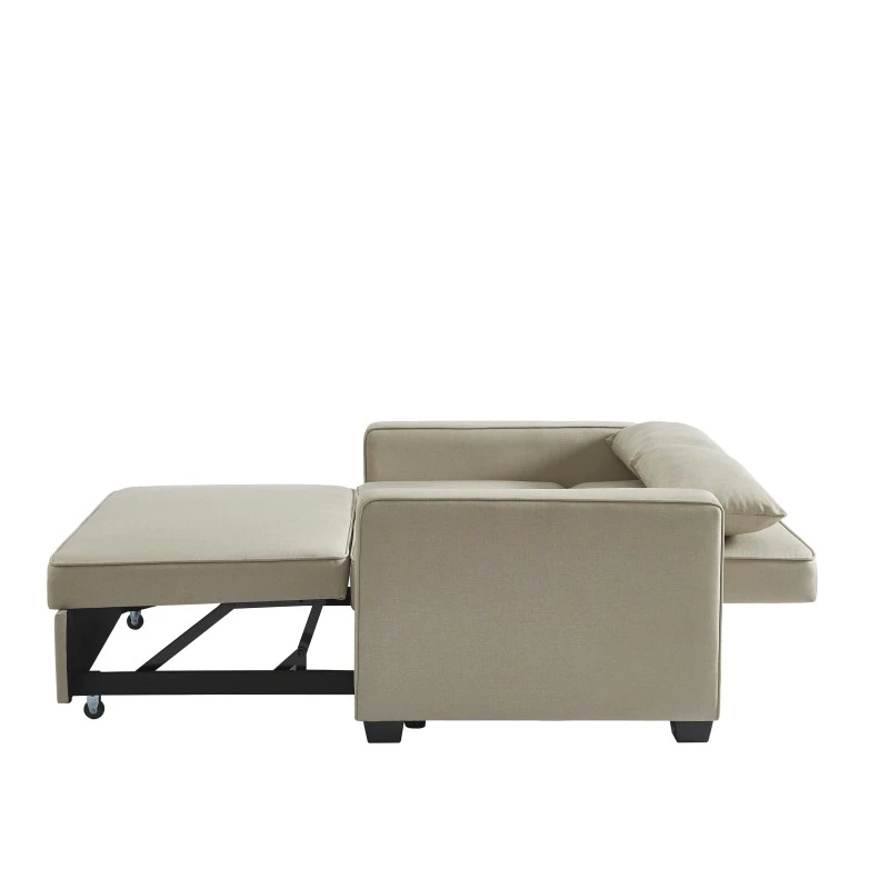 Canapé Droit LENA Convertible Tissu Grège 2 Places 5 Canapé Droit LENA Convertible Tissu Grège 2 Places – Image 5