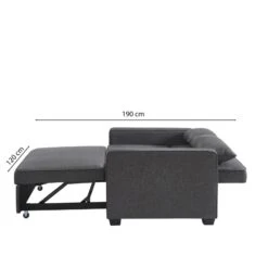 Canapé Droit LENA Convertible Tissu Gris 2 Places -Maison Jardin Élégance canpe droit lena convertible tissu gris 2 places 7