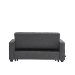 Canapé Droit LENA Convertible Tissu Gris 3 Places -Maison Jardin Élégance canpe droit lena convertible tissu gris 3 places 5