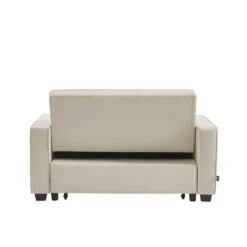 Canapé Droit LENA Convertible Velours Beige 2 Places 13 Canapé Droit LENA Convertible Velours Beige 2 Places -Maison Jardin Élégance canpe droit lena convertible velours beige 2 places 5