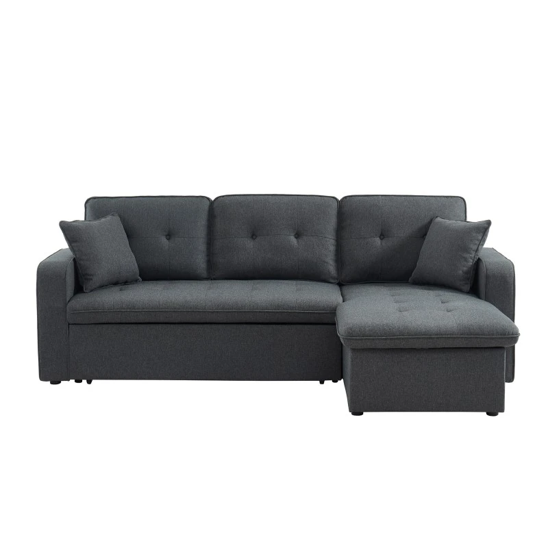 Canapé D'angle CANVAS Tissu Anthracite Coffre Angle Convertible 2 Canapé D'angle CANVAS Tissu Anthracite Coffre Angle Convertible – Image 2