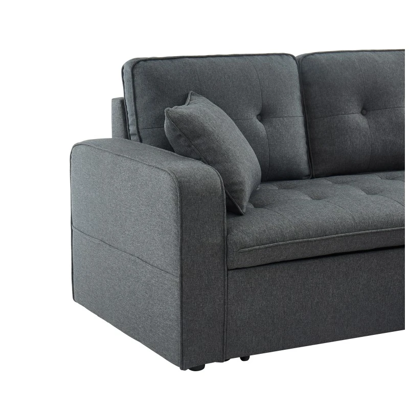 Canapé D'angle CANVAS Tissu Anthracite Coffre Angle Convertible 7 Canapé D'angle CANVAS Tissu Anthracite Coffre Angle Convertible – Image 7