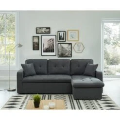 Canapé D'angle CANVAS Tissu Anthracite Coffre Angle Convertible 17 Canapé D'angle CANVAS Tissu Anthracite Coffre Angle Convertible -Maison Jardin Élégance canvasancvant canape 4pl 8