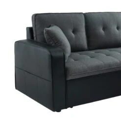 Canapé D'angle CANVAS Tissu Gris PU Noir Avec Coffre Convertible 4 Places 17 Canapé D'angle CANVAS Tissu Gris PU Noir Avec Coffre Convertible 4 Places -Maison Jardin Élégance canvasancvantnr canape 4pl 8