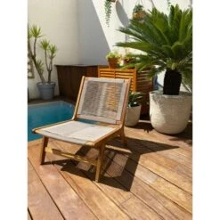 Fauteuil De Jardin AVERY En Bois D'acacia Et Corde Coloris Naturel