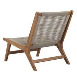 Fauteuil De Jardin AVERY En Bois D'acacia Et Corde Coloris Naturel -Maison Jardin Élégance chaise de relax avery 4