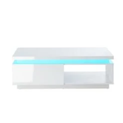 Table Basse à LED COSMOS Laqué Blanc Brillant 120cm 7 Table Basse à LED COSMOS Laqué Blanc Brillant 120cm -Maison Jardin Élégance cosmos6 table basse blanche 2