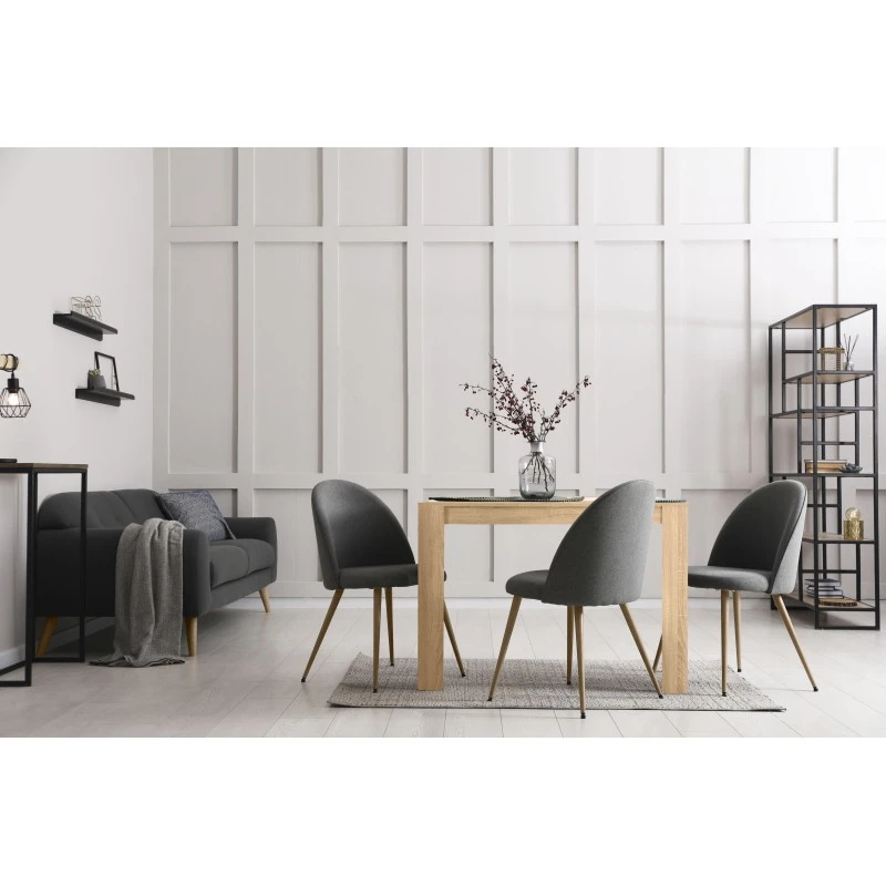 Table à Manger DAMIA Blanc Et Effet Chêne 120cm 1 Table à Manger DAMIA Blanc Et Effet Chêne 120cm