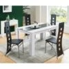 Ensemble Repas DAMIA Blanc Et Noir 4 Personnes 140cm
