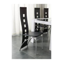 Ensemble Repas DAMIA Blanc Et Noir 4 Personnes 140cm -Maison Jardin Élégance damia140set4 ensemble repas 2