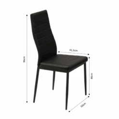 Ensemble Repas FELIX Effet Chêne Et PU Noir 6 Chaises -Maison Jardin Élégance ensemble repas felix effet chene et pu noir 4 chaises 1