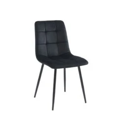 Ensemble Repas FELIX Effet Chêne Et Velours Noir 4 Chaises -Maison Jardin Élégance ensemble repas felix effet chene et velours noir 4 chaises 7