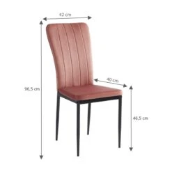 Ensemble Repas FELIX Effet Chêne Et Velours Rose 4 Chaises -Maison Jardin Élégance ensemble repas felix effet chene et velours rose 4 chaises 1
