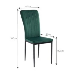 Ensemble Repas FELIX Effet Chêne Et Velours Vert 4 Chaises -Maison Jardin Élégance ensemble repas felix effet chene et velours vert 4 chaises 1