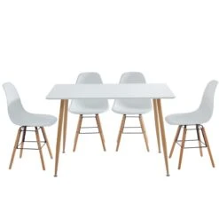 Ensemble Repas KITTOS Laqué Blanc Mat 4 Personnes 120cm -Maison Jardin Élégance ensemble repas kittos 2