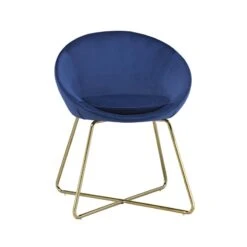 Fauteuil ARSENE En Velours Bleu Nuit Avec Piètement Doré -Maison Jardin Élégance fauteuil arsene 2