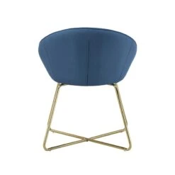 Fauteuil ARSENE En Tissu Bleu Avec Piètement Doré -Maison Jardin Élégance fauteuil arsene 8