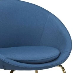 Fauteuil ARSENE En Tissu Bleu Avec Piètement Doré -Maison Jardin Élégance fauteuil arsene 9