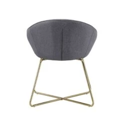 Fauteuil ARSENE 1 Place En Tissu Gris Avec Piètement Doré -Maison Jardin Élégance fauteuil arsene tissu gris 1 place 62x59x75 cm 3