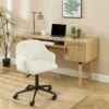Fauteuil De Bureau BARNABE En Velours Côtelé Beige
