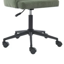 Fauteuil De Bureau BARNABE En Velours Côtelé Vert -Maison Jardin Élégance fauteuil barnabe en velours cotele vert 4