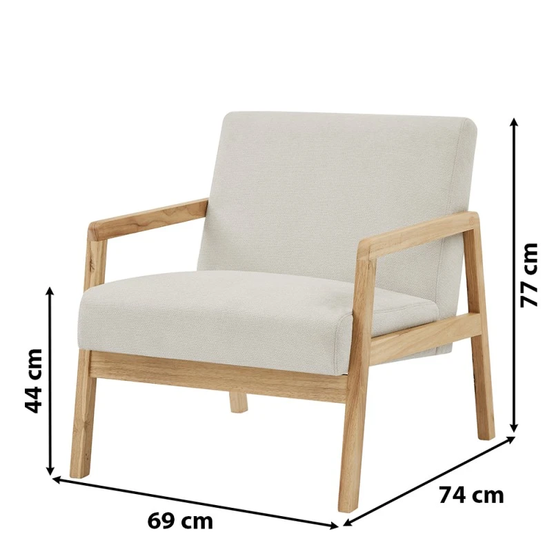 Fauteuil BONIFACIO En Tissu Beige 6 Fauteuil BONIFACIO En Tissu Beige – Image 6