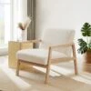 Fauteuil BONIFACIO En Tissu Bouclette Blanc