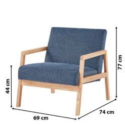 Fauteuil BONIFACIO En Tissu Bleu -Maison Jardin Élégance fauteuil bonifacio en tissu bleu 11
