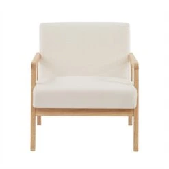 Fauteuil BONIFACIO En Tissu Bouclette Blanc -Maison Jardin Élégance fauteuil bonifacio en tissu bleu 2