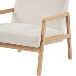 Fauteuil BONIFACIO En Tissu Bouclette Blanc -Maison Jardin Élégance fauteuil bonifacio en tissu bleu 4
