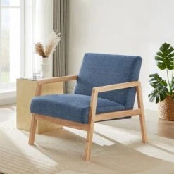 Fauteuil BONIFACIO En Tissu Bleu