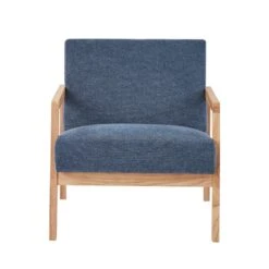 Fauteuil BONIFACIO En Tissu Bleu -Maison Jardin Élégance fauteuil bonifacio en tissu bleu 8